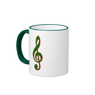 Green Christmas Treble Clef mug