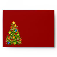 Green Christmas Tree Envelopes