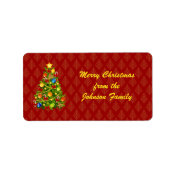Green Christmas Tree Labels