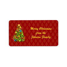 Green Christmas Tree Labels
