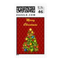Green Christmas Tree Postage