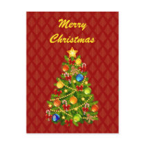 Green Christmas Tree Postcard