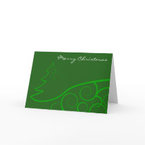 Green Christmas Tree Swirls cards