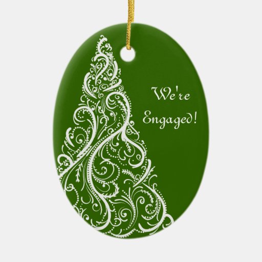 green christmas tree winter engagement ornament green christmas tree winter engagement ornament
