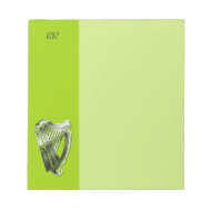 Green Chrome Irish Celtic Harp Memo Pads