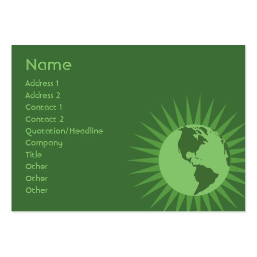 Green - Chubby Business Card (front side)