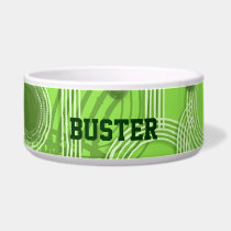 Green circle and track custom name pet bowl pet bowls