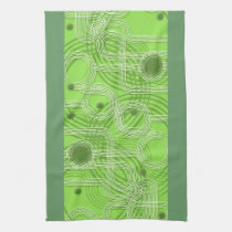 Green circle and track kitchen tea towel kitchen towels