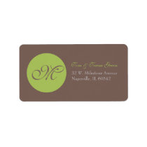 Green Circle -Monogram Address labels
