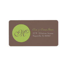 Green Circle -Monogram Address labels