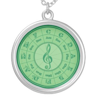 Green Circle of Fifths necklace