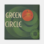 Green Circle Orange Crate Label Fridge Magnet