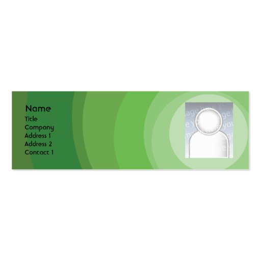 Green Circle Shades - Skinny Business Card Template (front side)