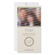 Green circle wedding save the date announcement customized photo card