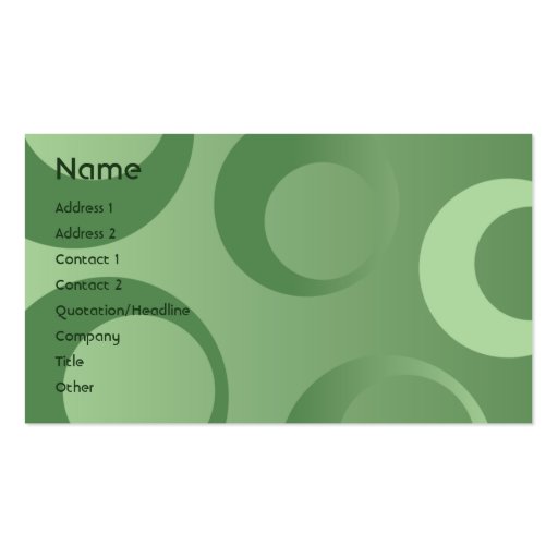 Green Circles - Business Business Cards