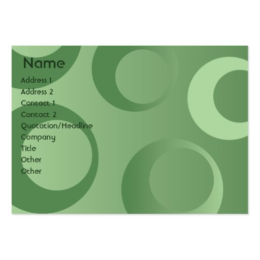 Green Circles - Chubby Business Card Templates (front side)