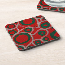 Green Circles On Orange Coaster