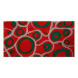 Green Circles On Orange Custom Photo Card