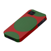 Green Circles on Red iPhone 4/4S Cover