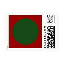 Green Circles on Red stamps