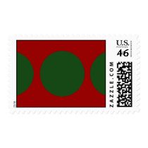 Green Circles on Red stamps