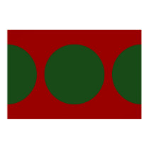 Green Circles on Red posters