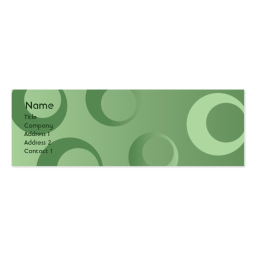 Green Circles - Skinny Business Card (front side)