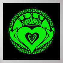 Green Claddagh Poster