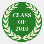 Green class of school college graduation gift tag round stickers