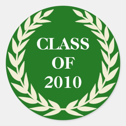 Green class of school college graduation gift tag round stickers