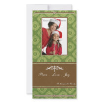 Green classic christmas holiday photocard