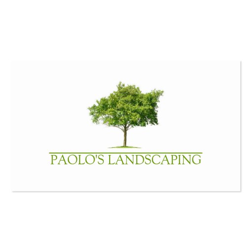 Green Clean Tree Landscaping Business Card Templates (front side)