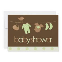 Green Clothesline Invitations