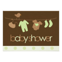 Green Clothesline Invitations