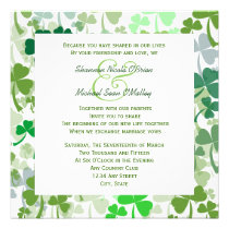 Green Clover All Over Wedding Invitations invitations