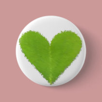 Green Clover Heart buttons