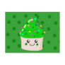 Green Clover St Patricks Day Cute Cupcake Postcard