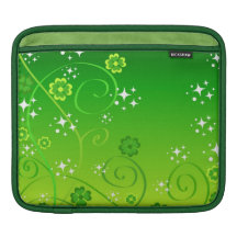 Green clovers and stars iPad sleeves