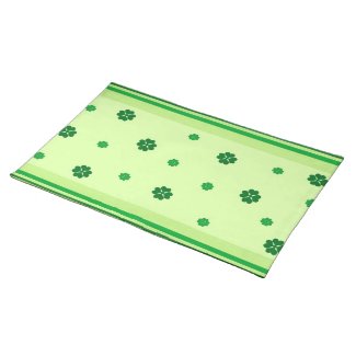 Green clovers and stripes placemat