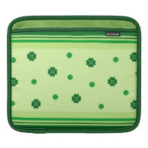 Green clovers and stripes sleeves for iPads