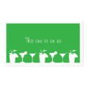 Green cocktail wedding event custom drink ticket profilecard