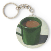 GREEN COFFEE MUG: IMPRESSIONIST PAINTING KEY CHAIN