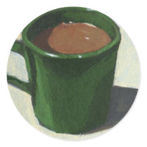 GREEN COFFEE MUG: IMPRESSIONIST PAINTING STICKERS