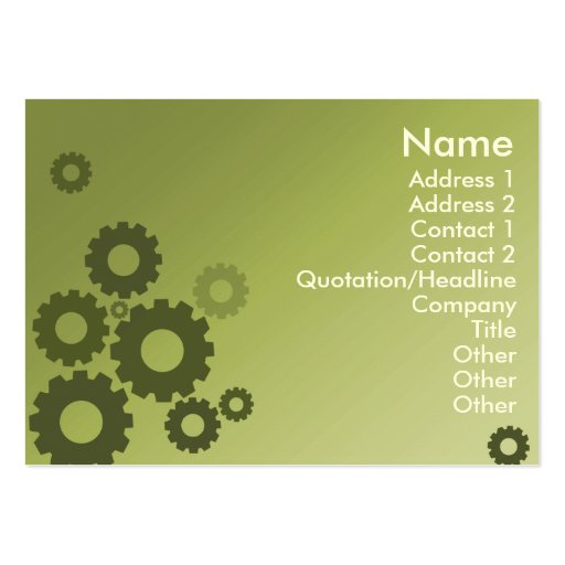 Green Cogs - Chubby Business Cards (front side)