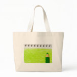 Green color pencil with coloring canvas bags