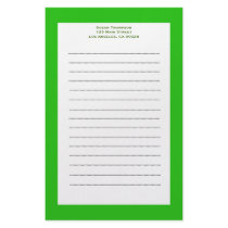 green color stationery paper