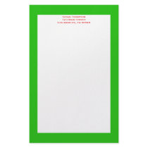 green color custom stationery