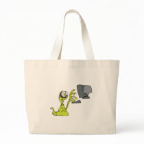 green computer typing alien monster blob bags