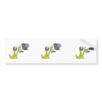 green computer typing alien monster blob bumper stickers