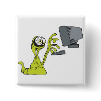 green computer typing alien monster blob
